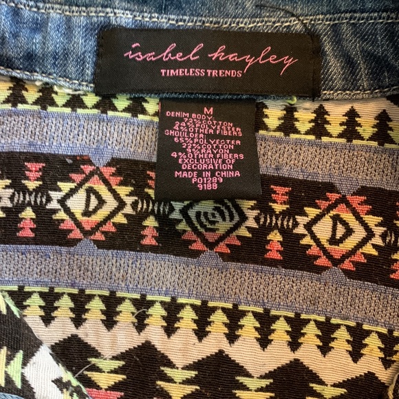 Isabel Hayley embroidered denim jacket size M - Picture 2 of 4